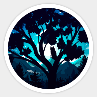 Owl at night Sticker